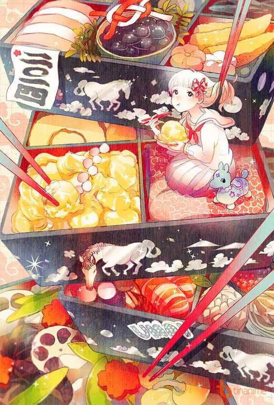 Ảnh Đồ Ăn Anime Cute ❤️ Ảnh Anime Uống Trà Sữa Chibi